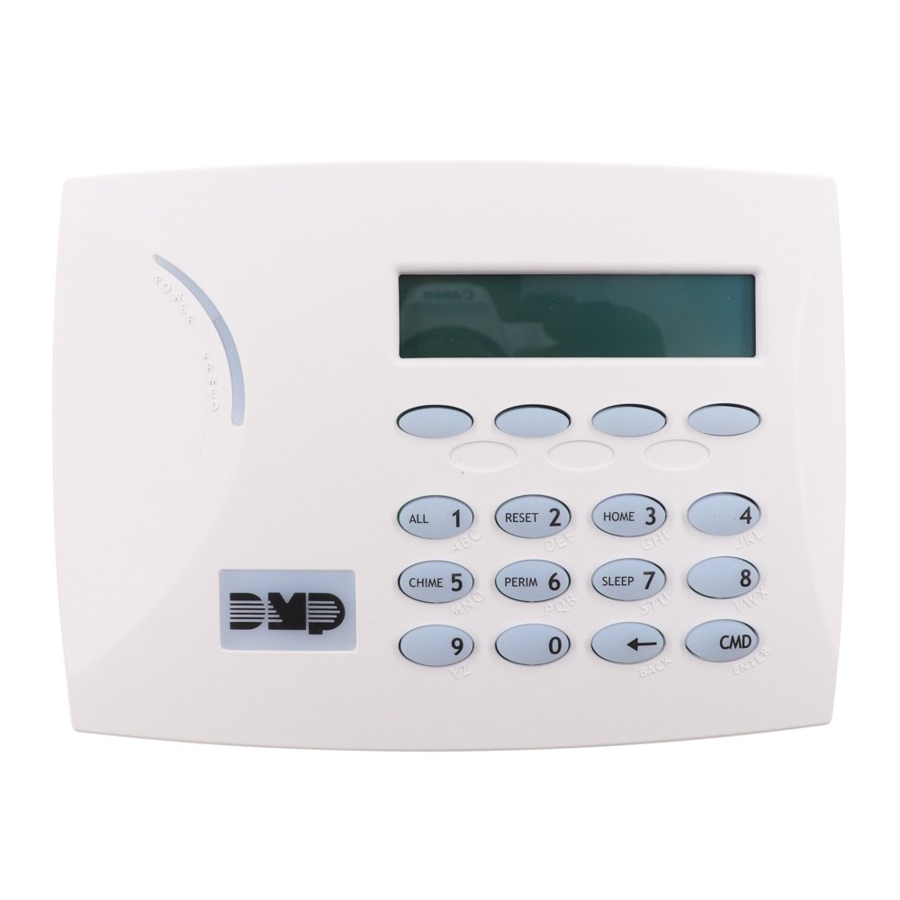 DMP 7070W Thinline LCD Keypad, 4 Zones, SC Key, White