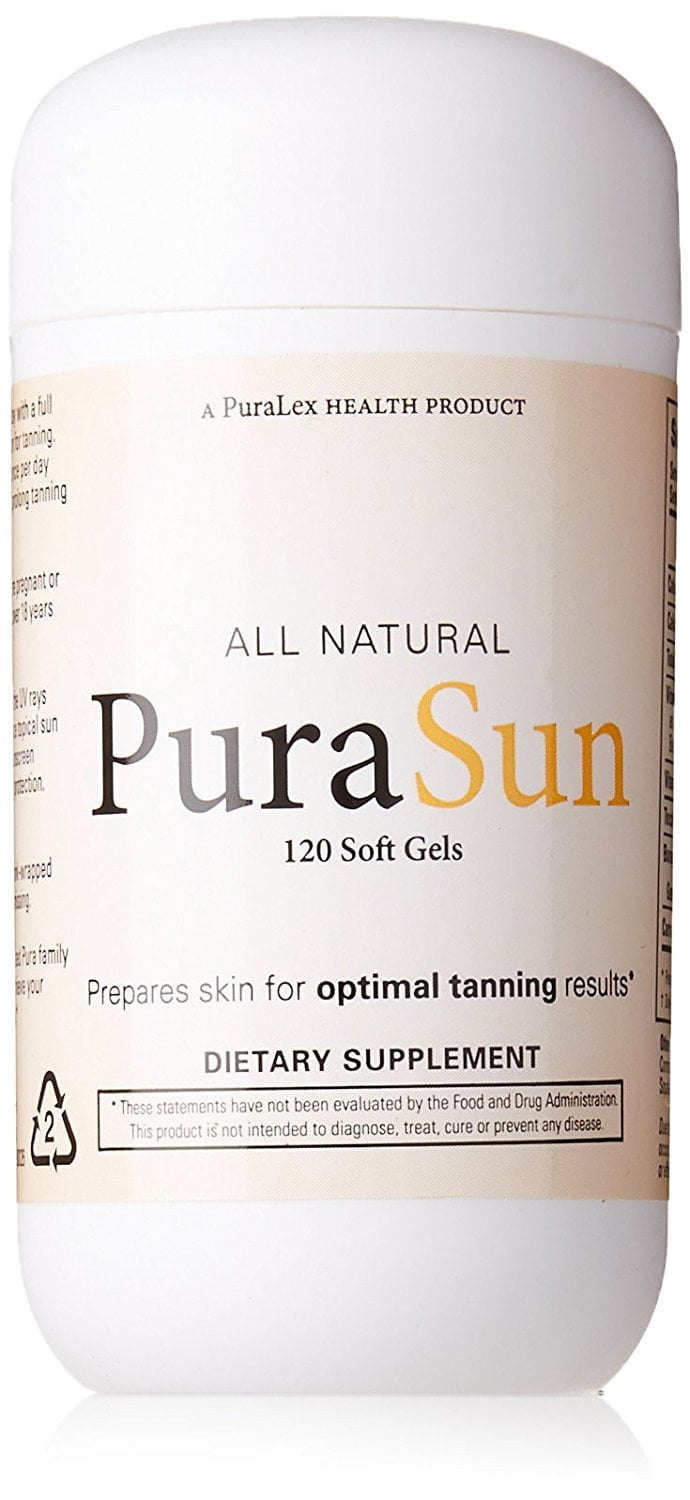PuraSun All Natural Dietary Supplement, 120 Soft Gels, All natural tanning supplement By Sante Active