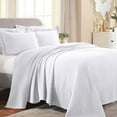 thumbnail image 6 of Superior Fleur De Lis Cotton Decorative Bedspread and Sham Set, Full, White, 6 of 8