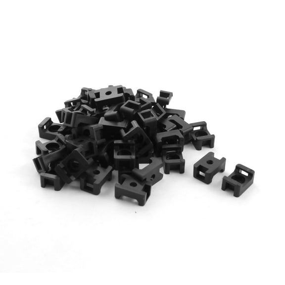 3mm Screw Mounting 5mm Width Tie Cable Mount Saddle Base Holder 50Pcs