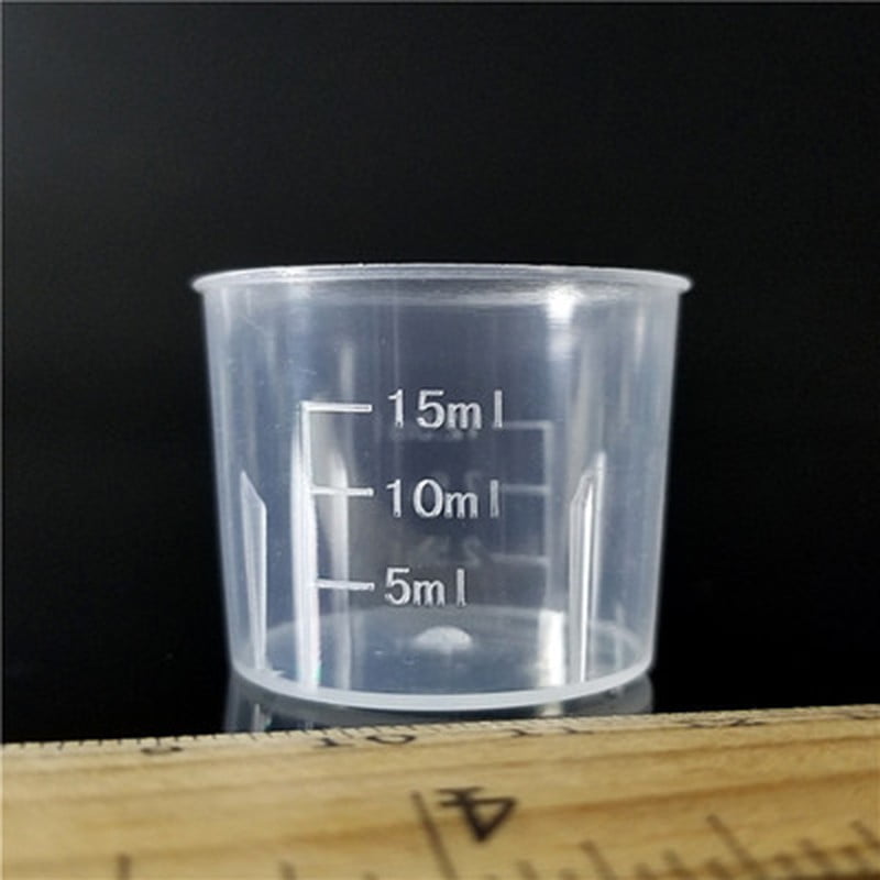 Fule Measuring Cups,10Pcs 15ml Transparent Clear Plastic Double-scale ...