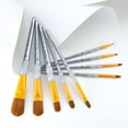 thumbnail image 2 of RCC 311 | Crafter's Choice™ 9pc Brown Taklon Filbert/Wash Brush Set, 2 of 9