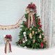 thumbnail image 1 of Decoración grande de árbol de Navidad con lazo de lentejuelas | Cinta de Nylon Spandex Multicolor 11.8x13.77in | Arreglo de escena festiva, envoltura de regalo, decoración de fiesta navideña, 1 of 6