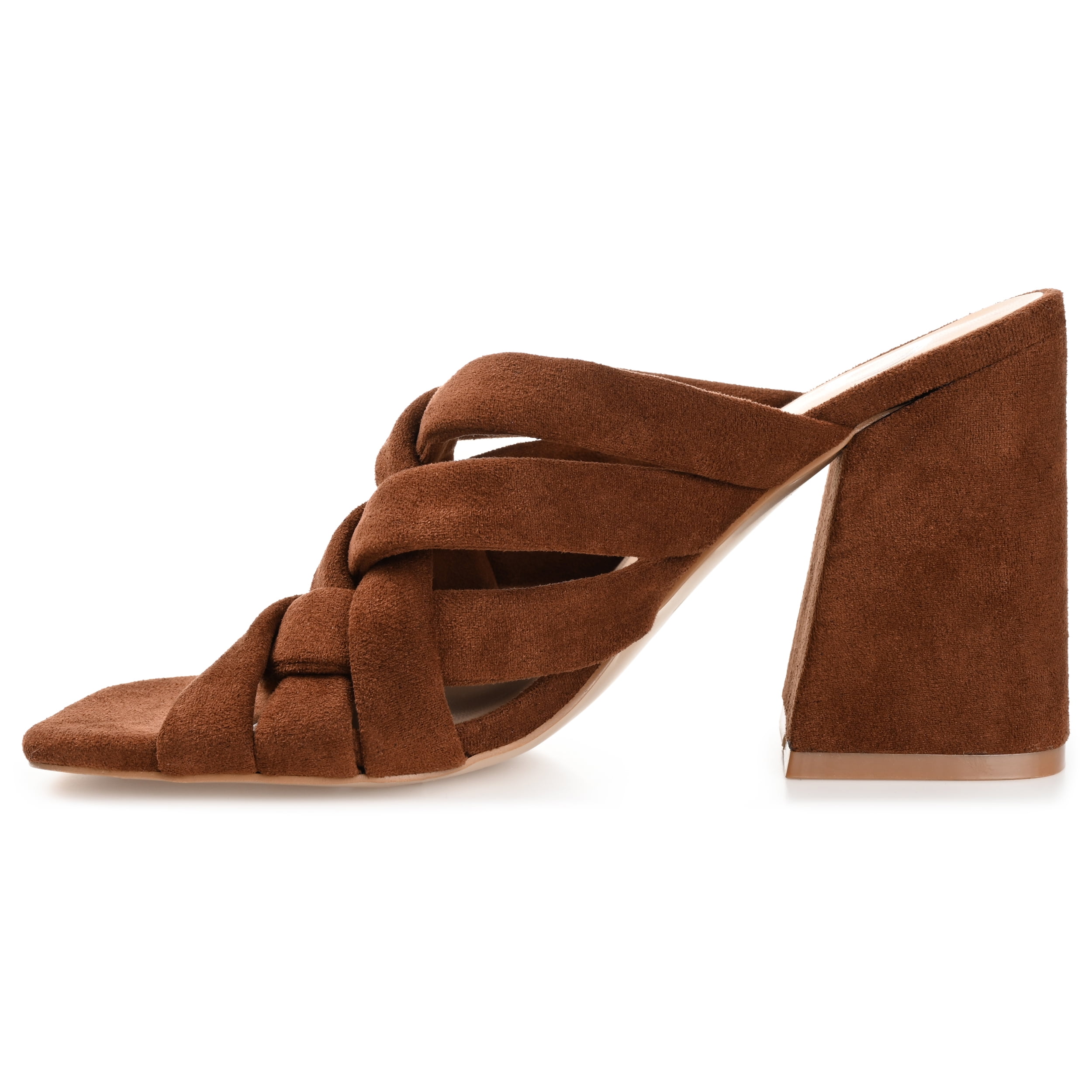 Journee Womens Dorisa Open Square Toe Block Heel Sandals