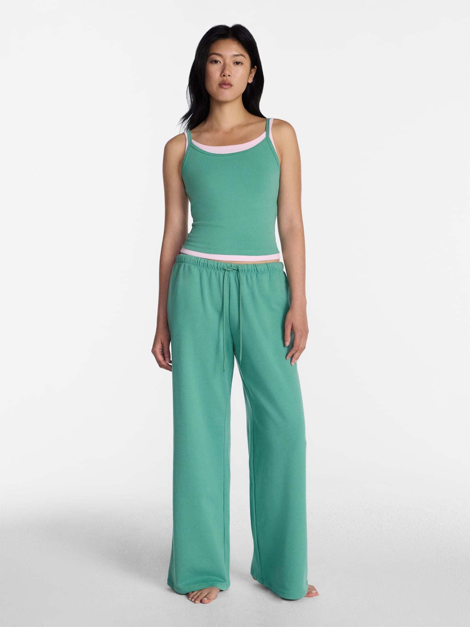 No Boundaries Sleepwear Double Cami, Women’s and Women’s Plus XXS-3X
