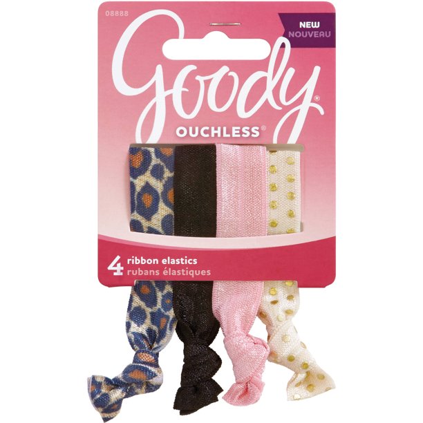 Goody Goody Ouchless Ribbon Hair Elastics 4 count