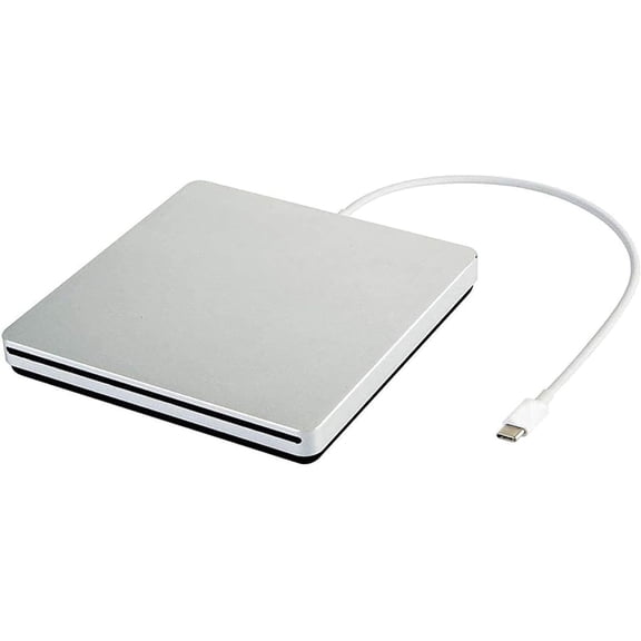 GJX External CD DVD Drive USB C, Portable Slim Slot-in DVD Burner Writer Reader for MacBook Pro Air, Laptop, Windows, PC, Silver