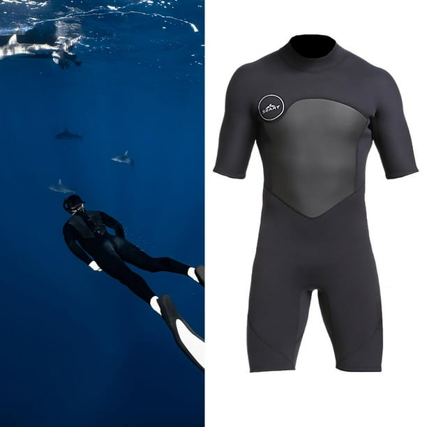 2mm Neoprene Shorty Summer Wetsuit Surf Scuba Snorkeling Diving Suit for  Men Black XXL 