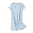thumbnail image 1 of Kcodviy Chemise de Nuit en Coton pour Femmes, Vêtement de Nuit, Chemise de Nuit pour Femmes à Manches Courtes, Chemise Décontractée, Chemises de Nuit pour Femmes, Douce Robe de Nuit en Coton à Manches Courtes Imprimée, 1 of 4