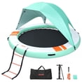 thumbnail image 1 of VEVOR Inflatable Floating Dock, 8 FT Round Inflatable Dock Platform, Non-Slip Water Floating Dock Mat with Portable Carrying Bag & Detachable Ladder, Floating Platform Island Raft for Pool Beach Ocean, 1 of 9