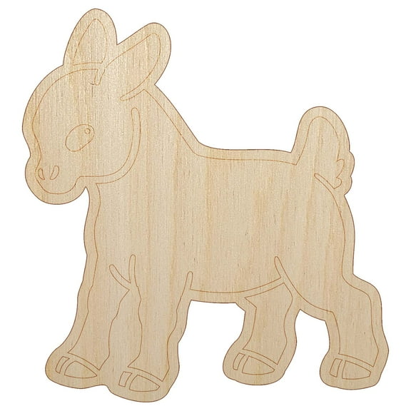 Cute Baby Goat Wood Shape Unfinished Piece Cutout Craft DIY Projects - 4.70 Inch Size - 1/8 Inch Thick