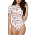 thumbnail image 1 of Fotbe Baseballs Body de Mujer con Cuello Redondo y Mangas Cortas, Sin Mangas Ajustado, Suave, Cómodo y Básico-Medium, 1 of 7