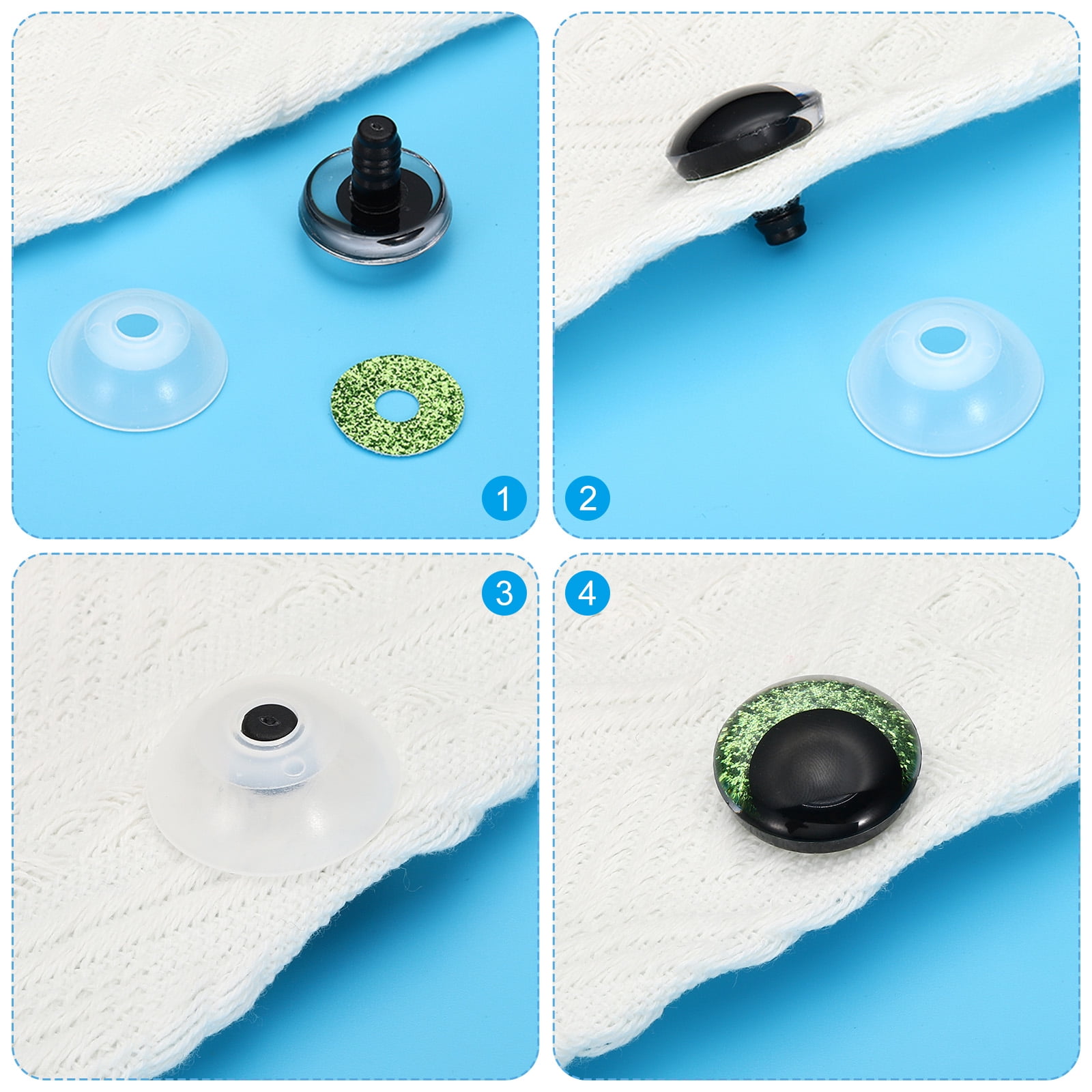 Uxcell 25mm Flash Safety Eyes, 64 Set Colorful Crocheting Safety Eyes, 8 Colors