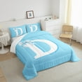 thumbnail image 3 of Erosebridal Personalized Letter D Bedding Queen Comforter Set,Monogrammed Theme Down Comforter,Ribbon Bow Knot Bedding Sets Queen with Comforter,Ultra Soft Bedroom Decor,3 Pieces, 3 of 7