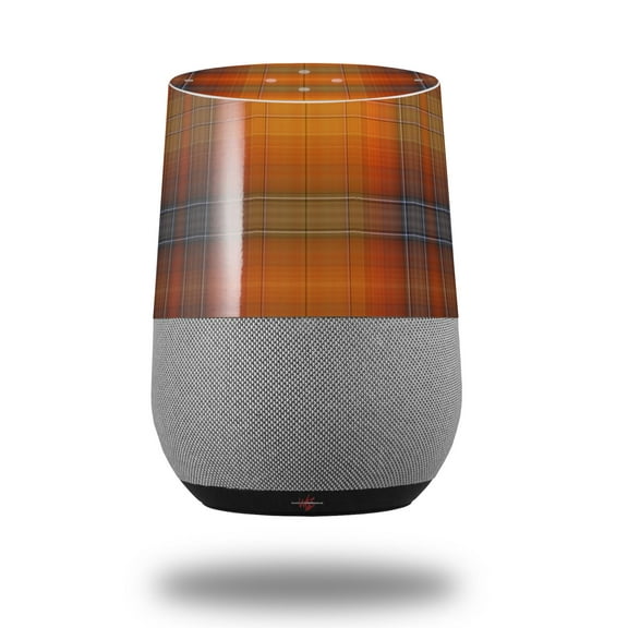 Decal Style Skin Wrap for Google Home Original - Plaid Pumpkin Orange (GOOGLE HOME NOT INCLUDED) by WraptorSkinz