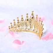 Amosfun Multi Color Large Wedding Crown Baroque Style Bridal Headwear Lightweight for Engagements Parties