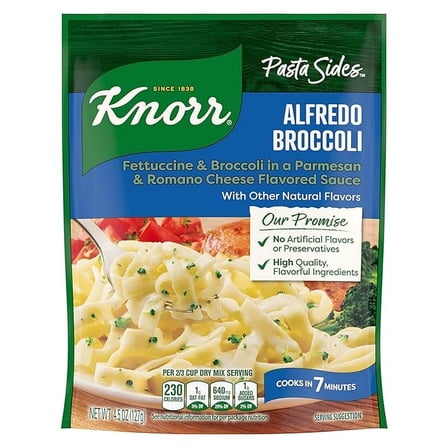 2 pack Knorr Pasta Sides Alfredo Broccoli Fettuccine For Delicious Quick Pasta Side Dishes No Artificial Flavors, No Preservatives, No Added MSG 4.5 oz