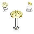 thumbnail image 2 of MoBody 16G Tree Life Labret Piercing Surgical Steel Internally Threaded Monroe Lip Ring Helix Earring (6mm (1/4") Gold-Tone), 2 of 2