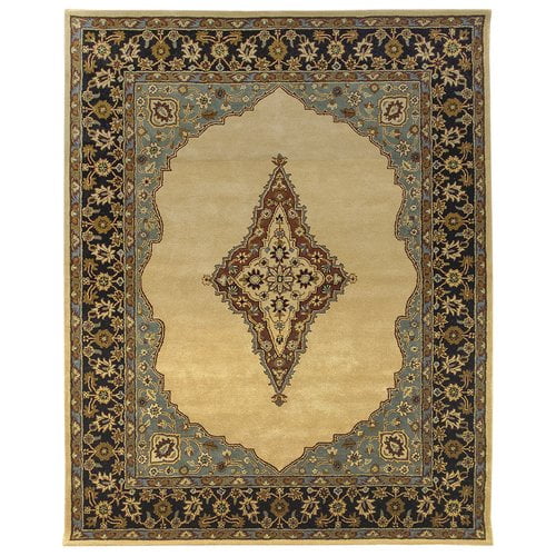 Due Process Stable Trading Company Bidjar Hand-Tufted Cream/Midnight Area Rug