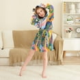 thumbnail image 3 of FORMRS Kids Bathrobe Unisex Hooded Robe Toddler Pajamas Sleepwear, Size 4-6T, Art Path, 3 of 7
