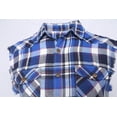 thumbnail image 4 of Men's Casual Flannel Plaid Shirt Sleeveless Cotton Plus Size Vest Blue&White L, 4 of 5