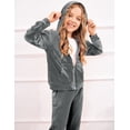 thumbnail image 6 of Arshiner Girls 2 Piece Velour Tracksuit Zipped Hoodie Fashion Jogging Sets, 6 of 6