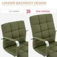 thumbnail image 4 of PU Leather Office Chair with Arms, Adjustable Height, Swivel Rolling Desk Chair, Mid-Back Upholstered Modern Chair for Home, Study, or Vanity, Olive Green, 4 of 8