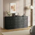 thumbnail image 2 of 12 Drawers Dresser for Bedroom, 61" Wide Modern Chest of Drawers with Metal Handle, Farmhouse Dresser TV Stand, Wood Drawer Organizer for Bedroom, Living Room, Hallway, 2 of 8