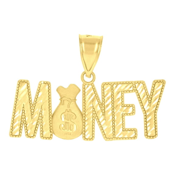 10k 10kt Yellow Gold Mens Money Fashion Charm Pendant for Men