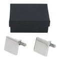 thumbnail image 1 of Gemelos para hombre Gemelos de Tetragonum plateados Proceso de galvanoplastia en blanco Gemelos de acero inoxidable 316L para hombre para fiesta, 1 of 14