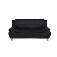 thumbnail image 6 of Home Square 2-Piece Set with Faux Leather Sofa and Club Chair in Black, 6 of 13