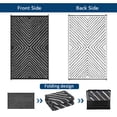 thumbnail image 5 of HIWEAVER Black/White 8' x 10' Outdoor Rug PP Plastic Straw Woven Waterproof Patio Rug with Striped Pattern Portable Outside Carpet for Balcony Deck Picnic Garden Decor, 5 of 6