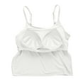 thumbnail image 4 of Wyobmus Women's Cropped Tank Tops Modal Spaghetti Strap Camisole Tops Basic Sports Crop Cami Half Camisoles With Chest Pad B-White, 4 of 6