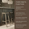 thumbnail image 6 of Maven Lane Kitchen Bar Stool, Farmhouse Wood Barstool, Kitchen Island Chairs, Pub Bar Height Stools, Stools For Kitchen, Wide Seat Backless Bar Stools, Vincent 31 Inch (Antiqued Grey), Set of 3, 6 of 6