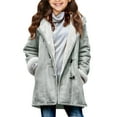 thumbnail image 3 of Kukoosong Girls Fleece Jackets Button Down Hooded Teen Winter Clothes Long Sleeve Solid Color Lightweight Jackets Outerwear for 6 Years, 3 of 6
