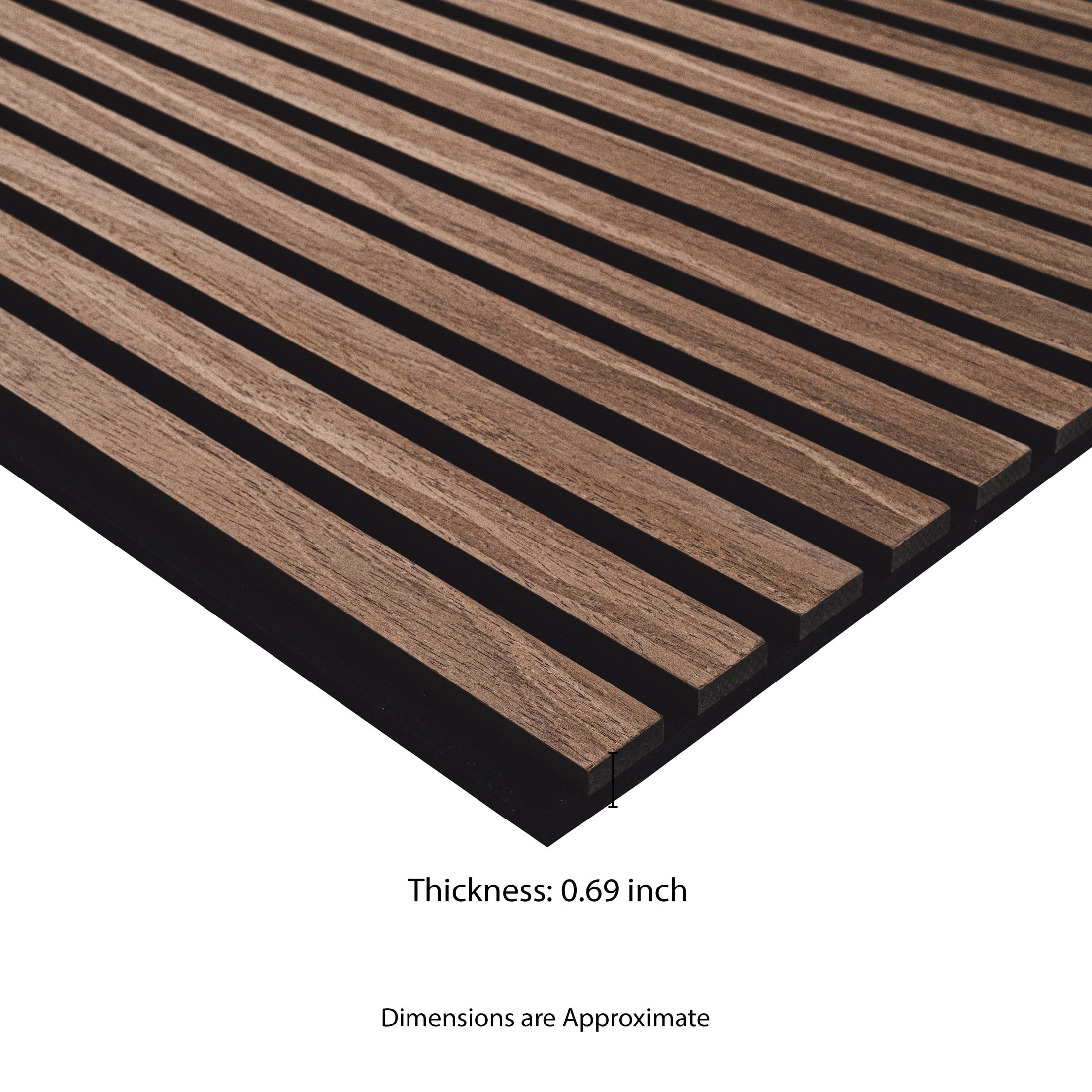 MSI 24 in. x 48 in. Harmony Sable 3D Fluted Wood Slat Acoustic Sound Absorbing Wall Paneling (Set Of 1)