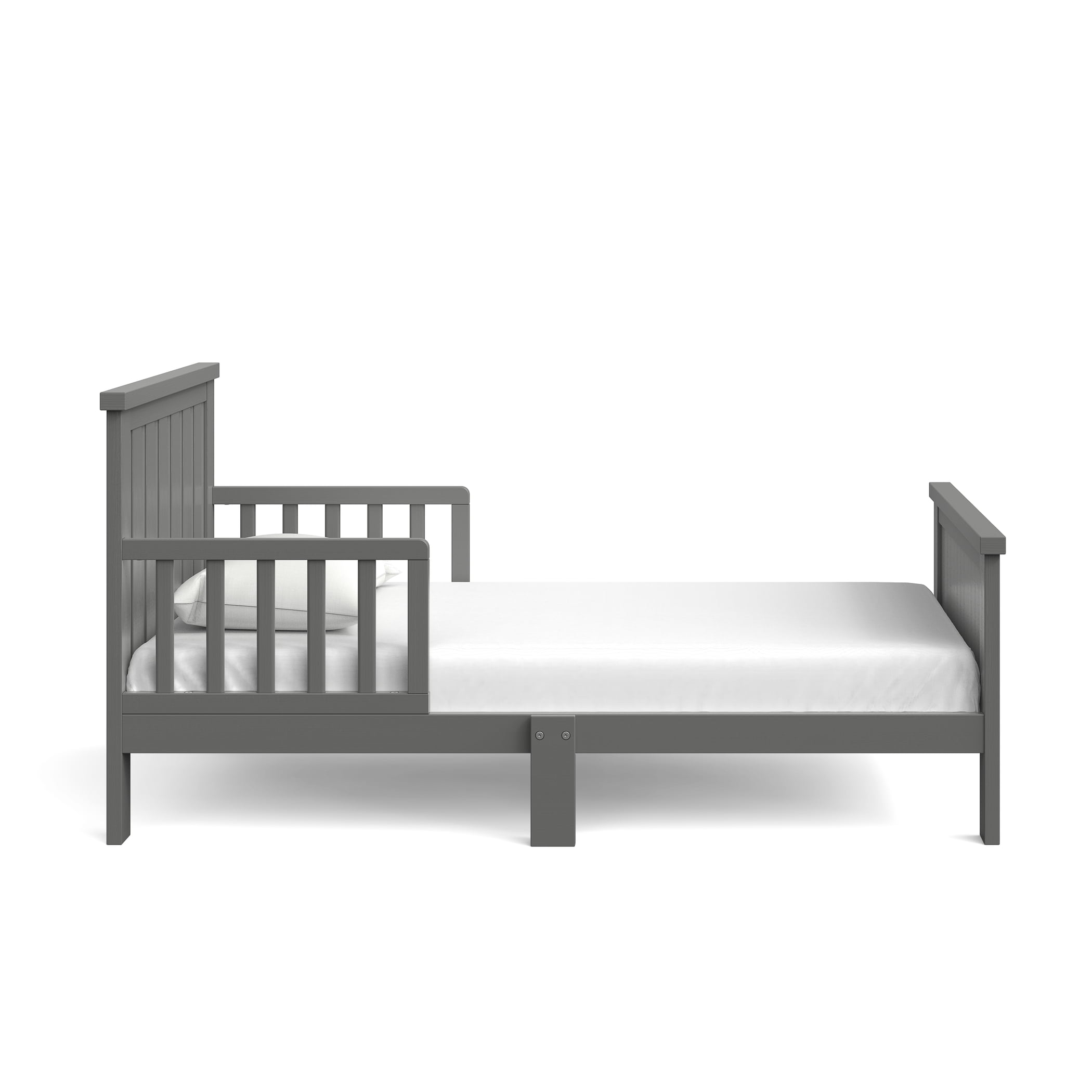 Child Craft Calder Toddler Bed with Guard Rails, Brushed Pebble