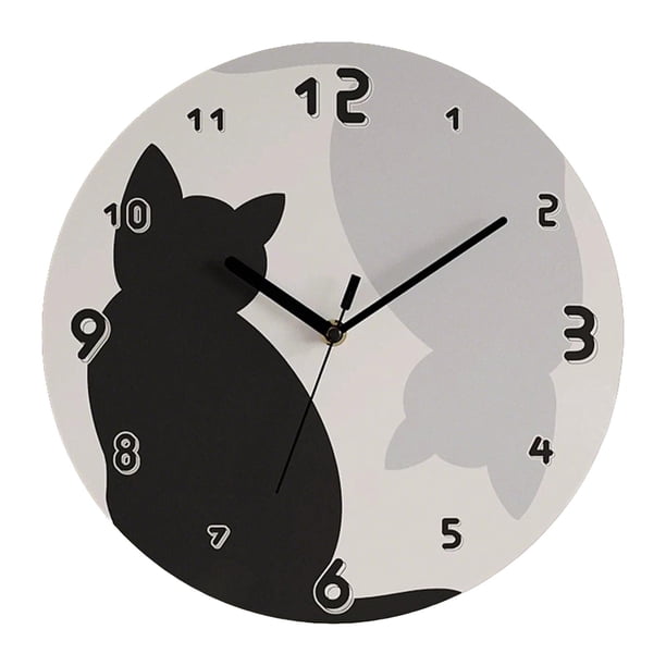 Reloj de pared moderno con forma de gato, fabricado en acrílico, con elegante mecanismo silencioso para comedor. 25 cm