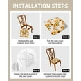 thumbnail image 4 of Sunflower Seat Covers for Dining Room Chairs Set of 4, Floral Stretchy Dining Chair Cushion Covers, Removable Washable Furniture Protector Rustic Newspaper Clipping Slipcovers for Office, 4 of 6