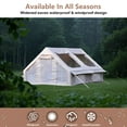 thumbnail image 5 of Homefun 9.8x13ft Quick-Setup Inflatable Camping Tent - 4-Season Waterproof & Windproof Glamping Tent with Hand Pump, Mesh & Chimney Windows, Oxford Cabin Design(Beige), 5 of 7