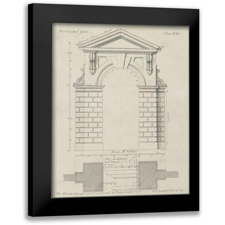 Langley 12x14 Black Modern Framed Museum Art Print Titled - Rusticated Gate