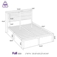 thumbnail image 2 of Greenstell Full Size Bed Frame with LED Lights, USB Outlets & Under-Bed Storage, Modern Headboard for Bedroom，Gray, 2 of 7