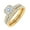Yellow, variant on 1.50 Carat Cushion Cut Prong Set Diamond Bridal Ring Set in 10K Rose Gold (Ring Size 7)
