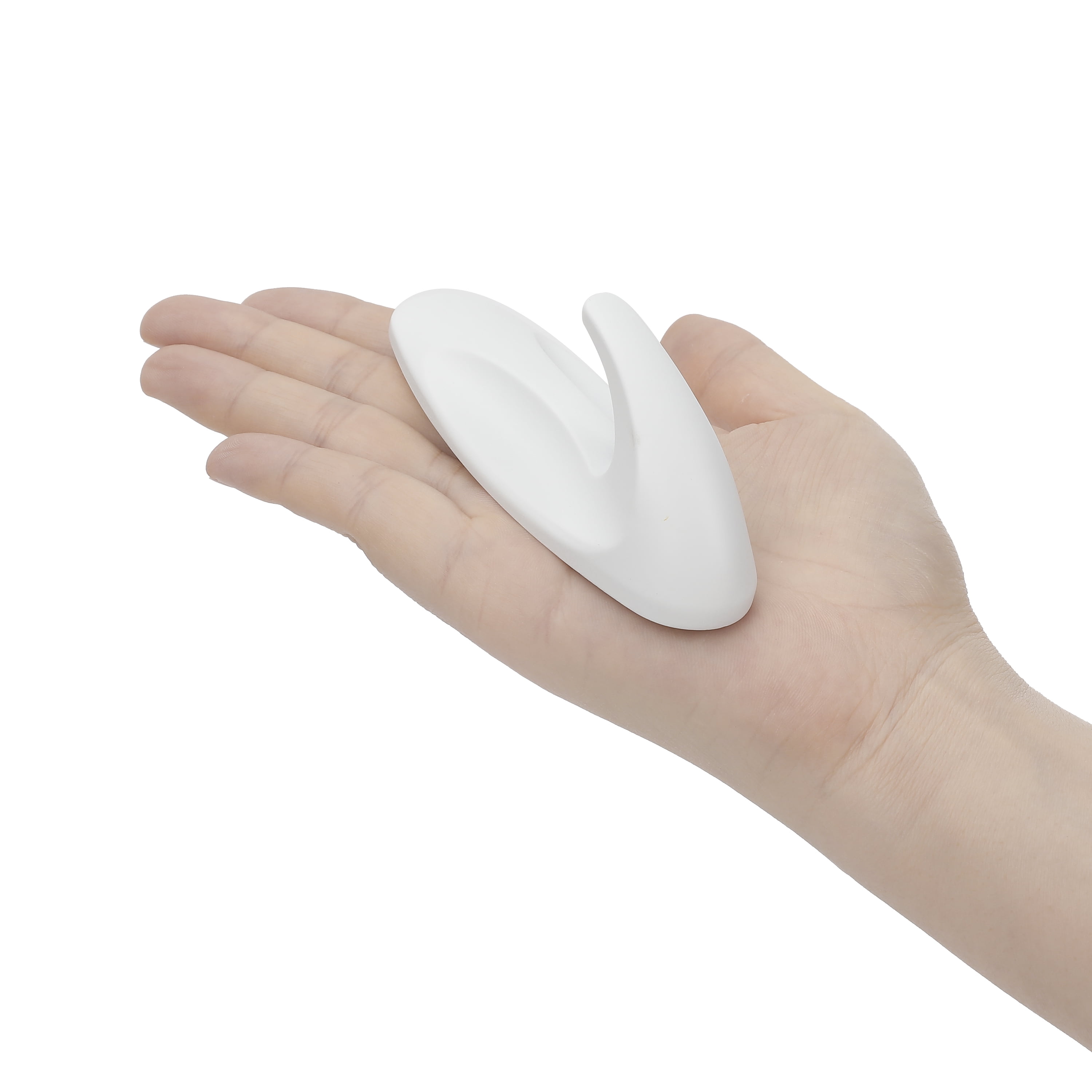Pen+Gear Heavy-Duty Plastic Adhesive Large Wall Hooks, Damage Free, White, 2 Count