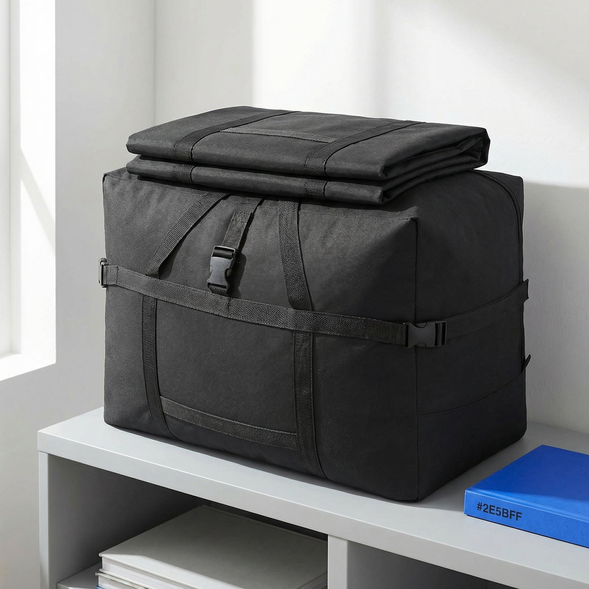 Unique Bargains Clothes Storage Oxford Moving Bag Black 23.6*11.4*16.9in