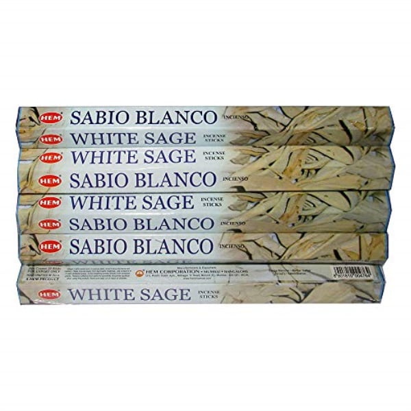 Hem White Sage Incense 2 x 20 Stick Box India 40 Sticks 