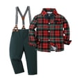 thumbnail image 1 of Disfraz formal DISAUR para niño, camisa a cuadros, pajarita, tirantes, 4-5 años, 1 of 4