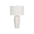 thumbnail image 2 of JERFIT Modern Ceramic Table Lamp with Linen Shade, 3-Way Rotary Switch for Bedroom Living Room Office Lighting, Cream, 2 of 7