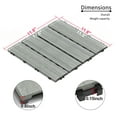 thumbnail image 3 of GZXS Waterproof WPC Interlocking Deck Tiles 11-Pack, 11.8"x11.8" Square Composite Wood-Plastic Quick Install Patio Floor Tiles, Light Gray, 3 of 6