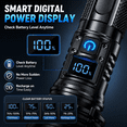 thumbnail image 7 of TEIPUERY Rechargeable Flashlight, USB-C LED Flashlight with Zoom Focus & Digital Display for Camping and Emergency Use, 7 of 7